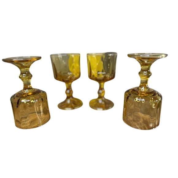 Hazel Atlas Other - Hazel Atlas Wine Glass‎ Goblets 5.5in Amber Excellent El Dorado Vintage